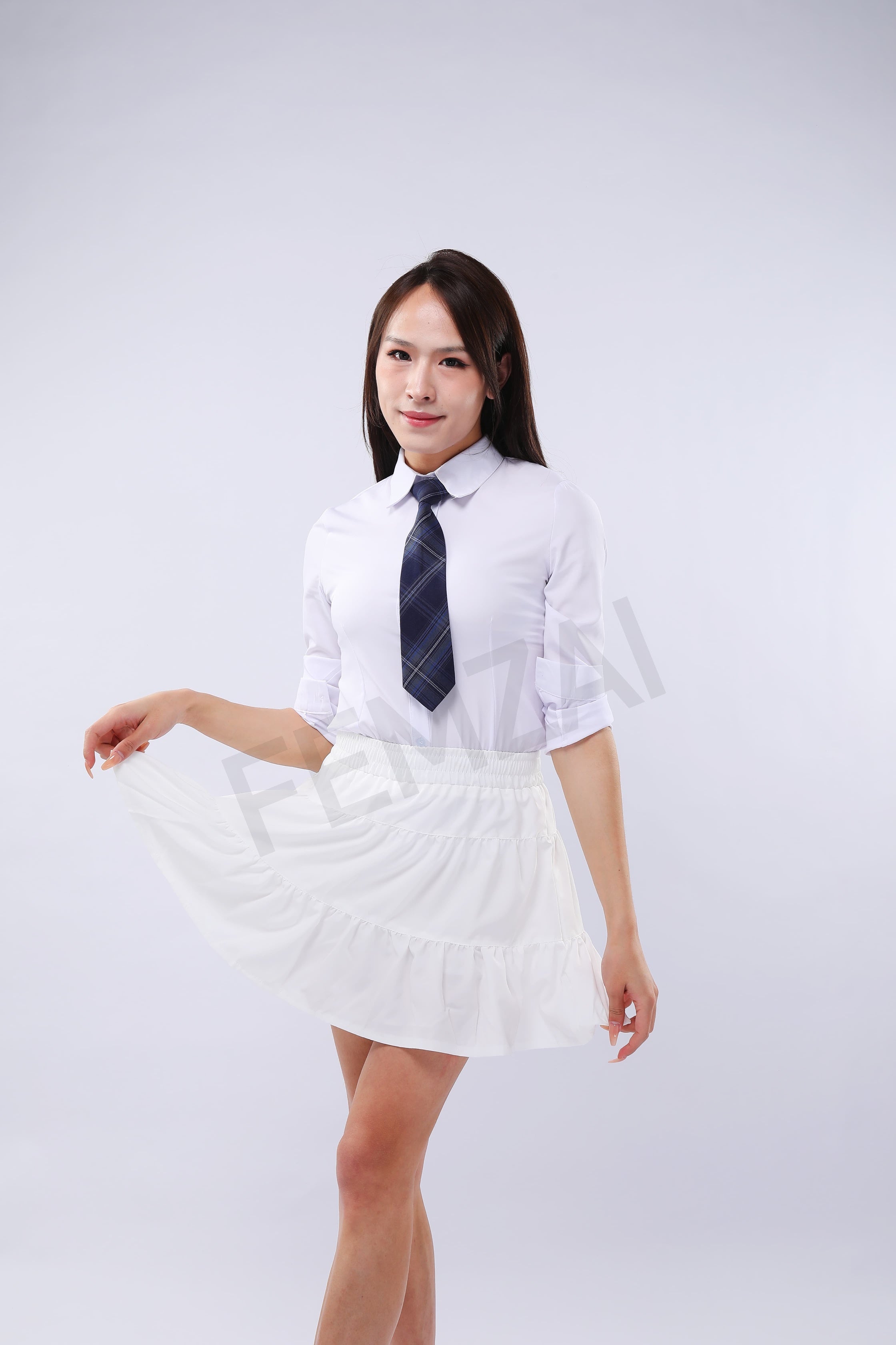 High-Waist Ruffle Skirt