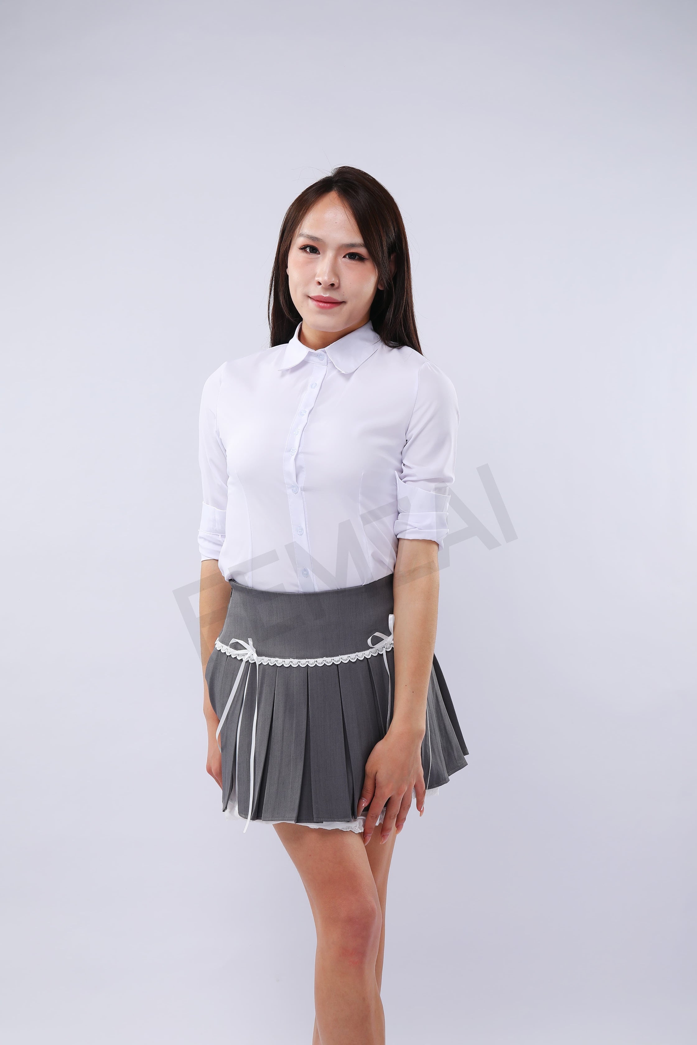 Waist-Slimming Lace Pleats Skirt