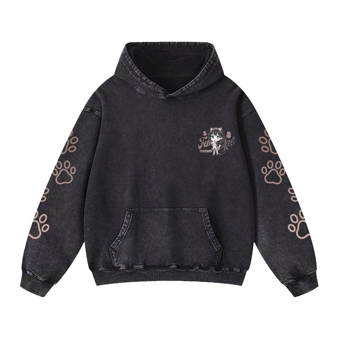 Femzai® Premium Cotton Lunar Haze Destroyed Hoodie