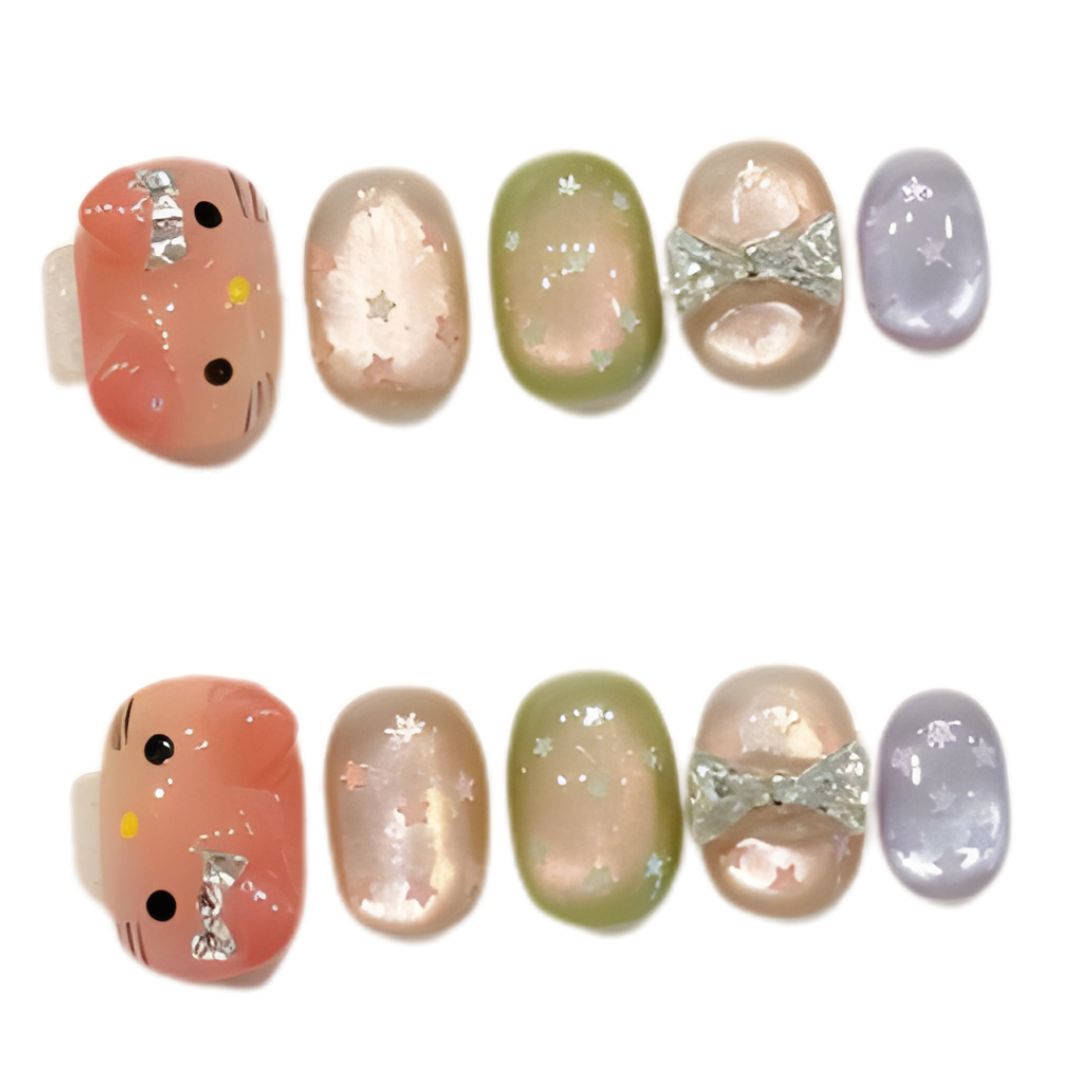 Kitty Dream Pastel Nails