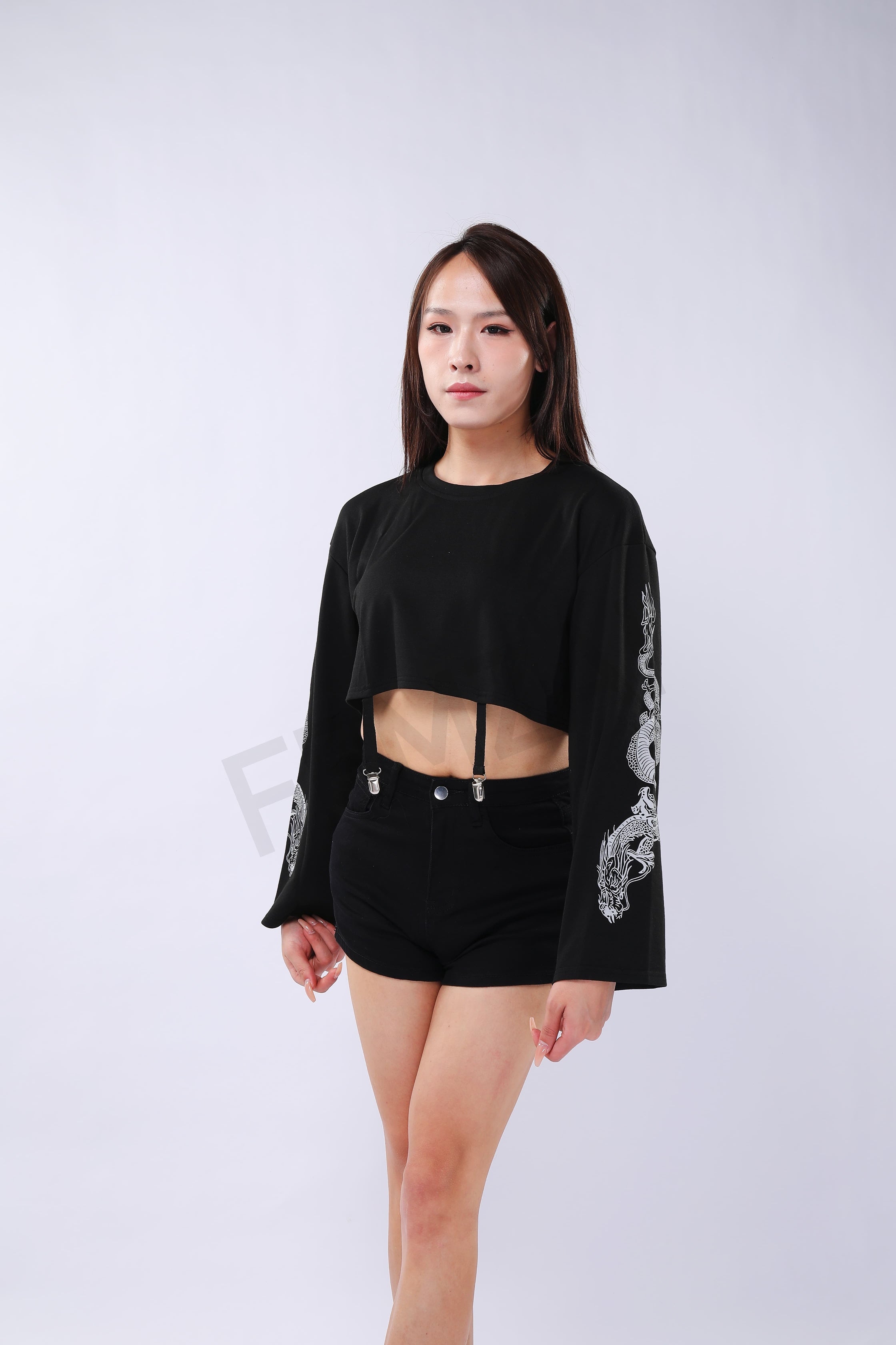 Dragon Print Crop-Top