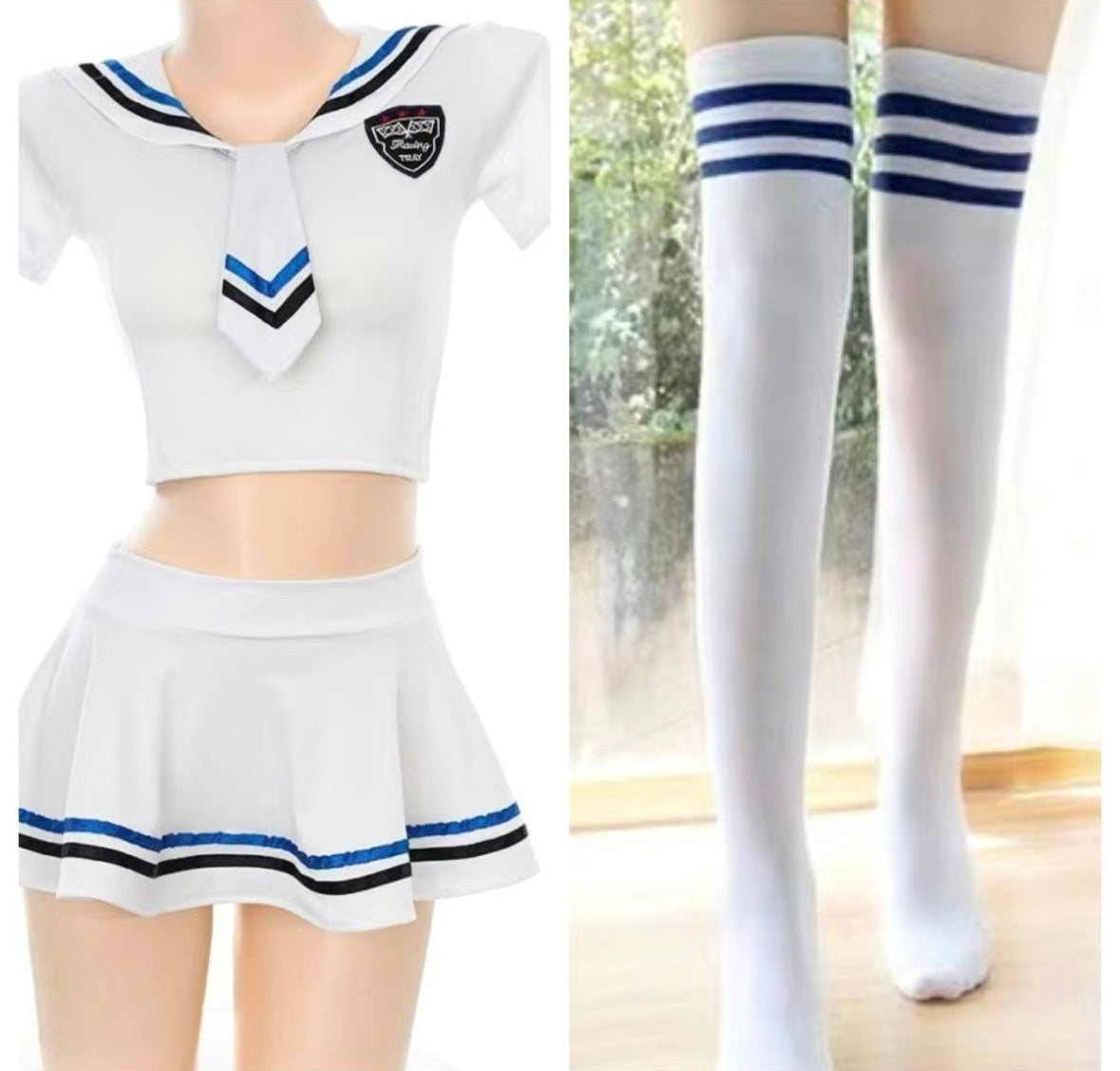 White Sailor Uniform (NEW) + FREE Thigh Highs