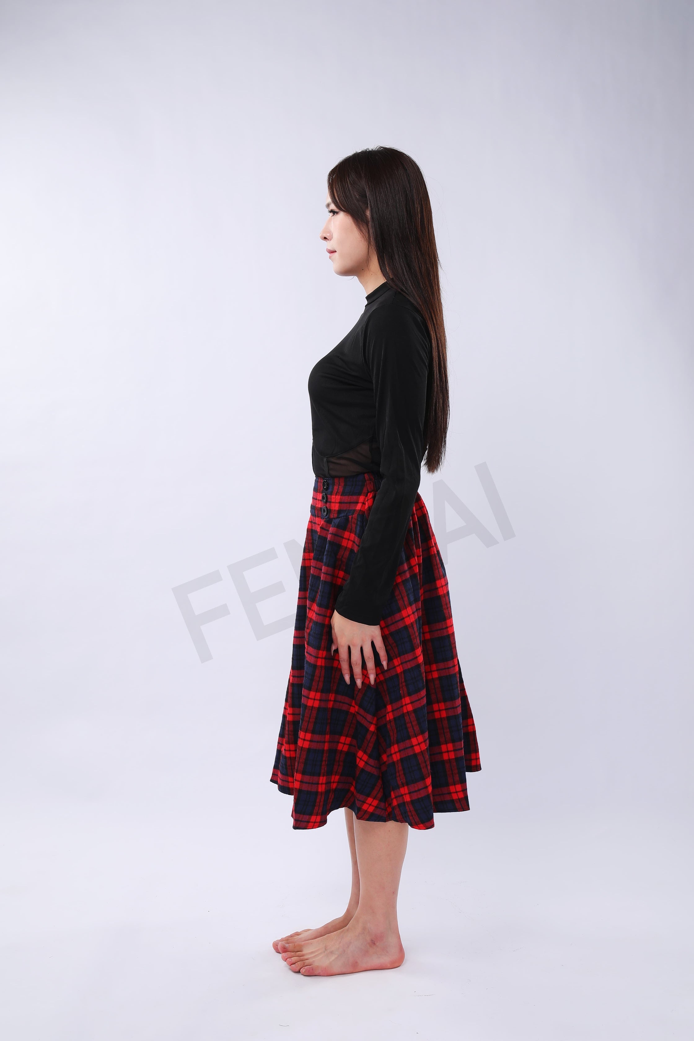 Pleated Vintage Midi Skirt