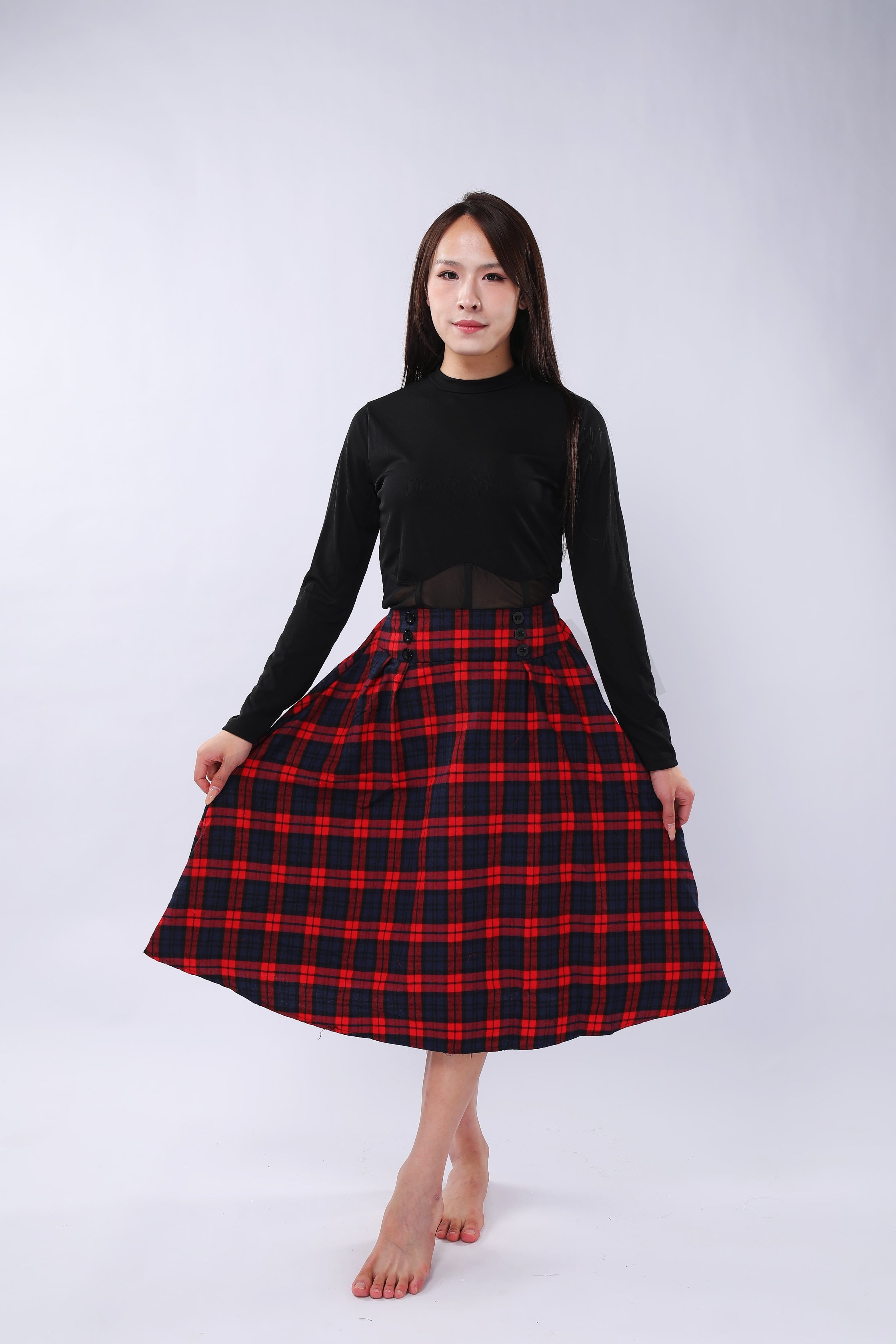 Pleated Vintage Midi Skirt
