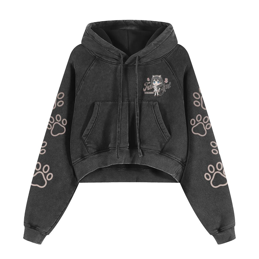 Femzai® Premium Cotton Sugar Storm Cropped Hoodie