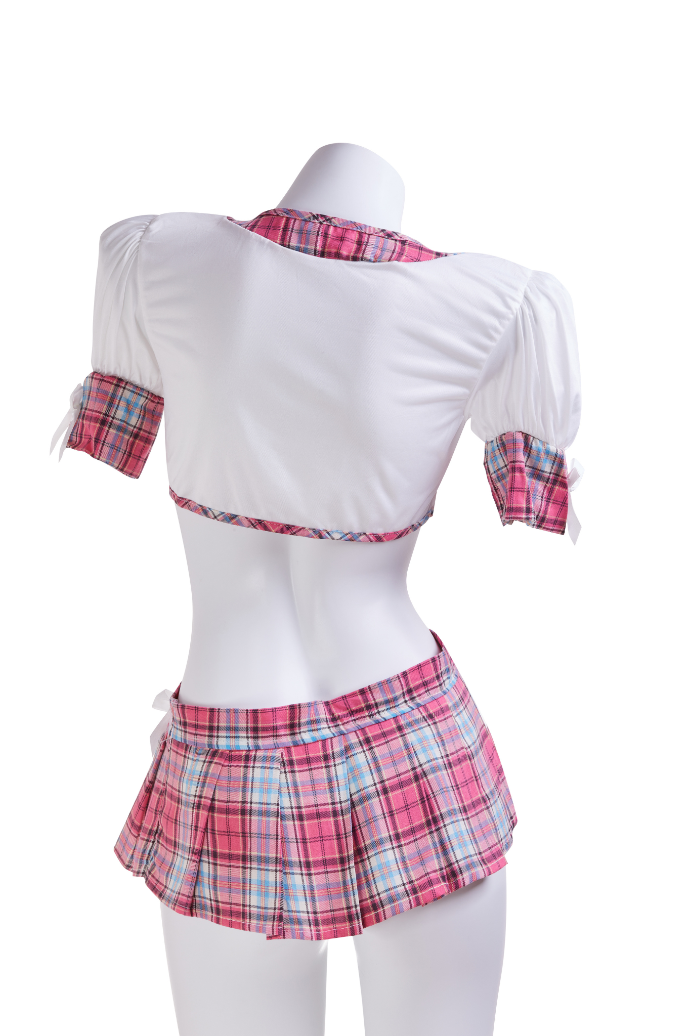 Pink Plaid Skirt Set