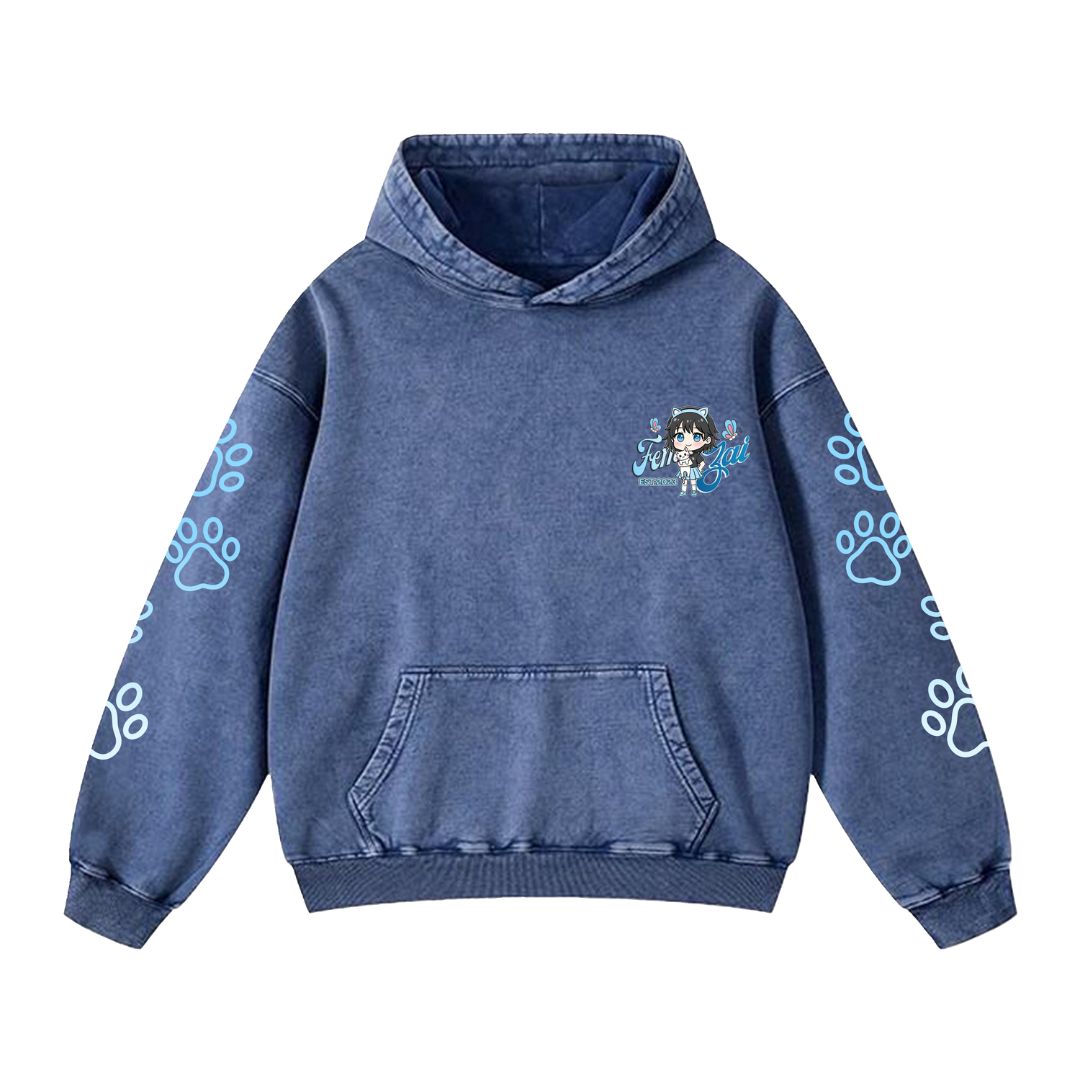 Femzai® Premium Cotton Lunar Haze Destroyed Hoodie