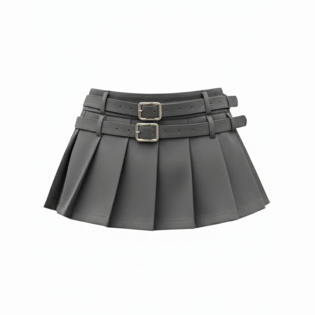 Femboy Essential Leather Pleated Skirt