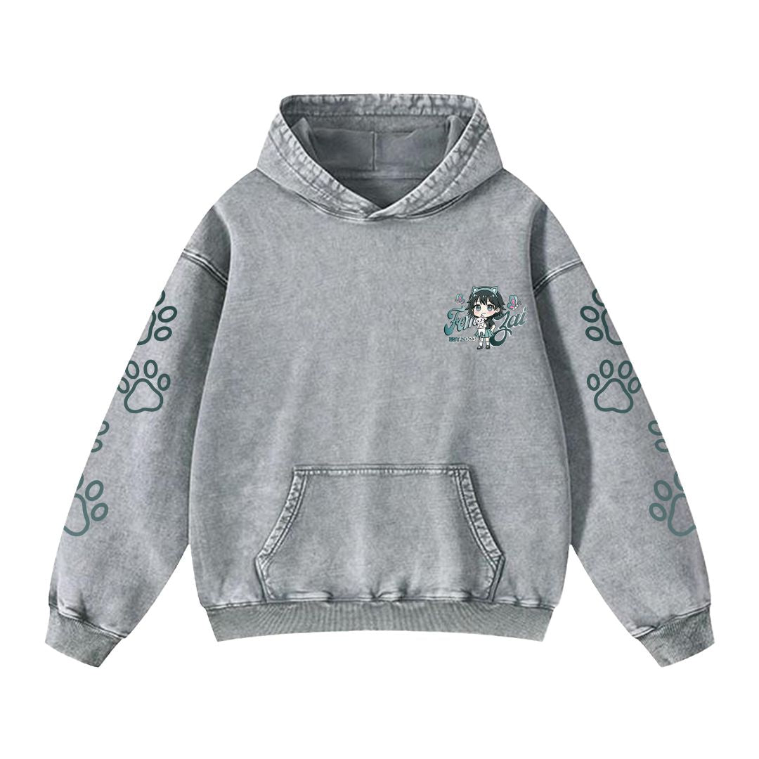 Femzai® Premium Cotton Lunar Haze Destroyed Hoodie
