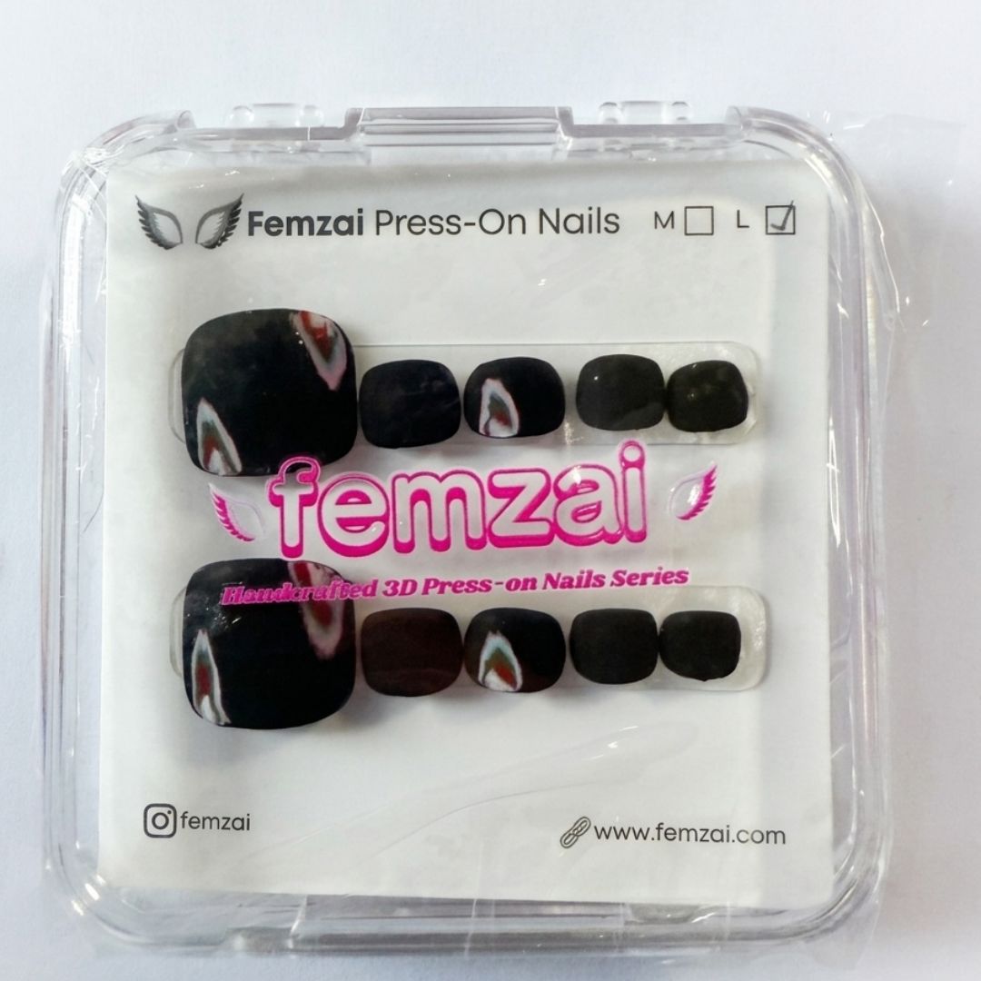 Midnight Matte Toe Nails