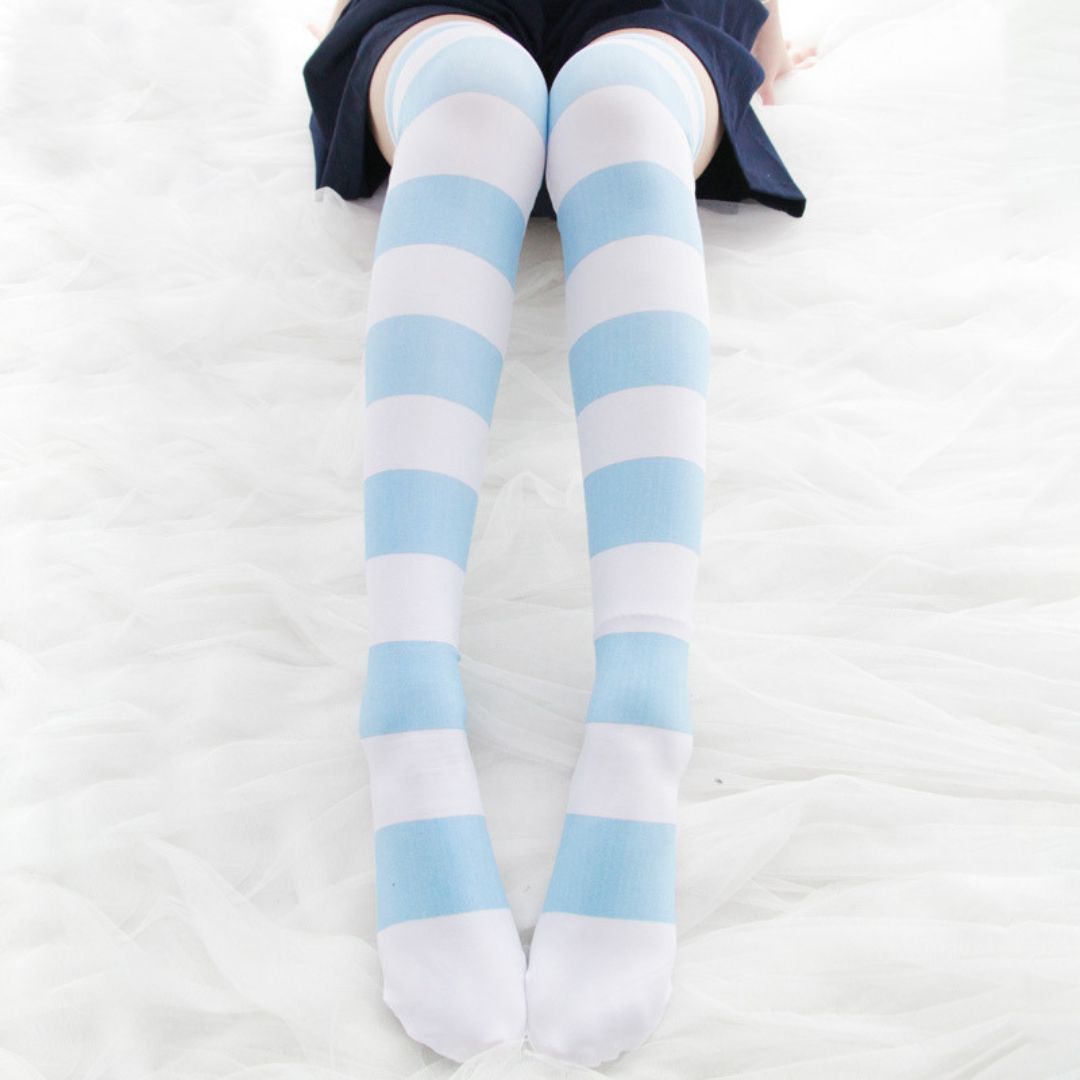 Cat Paw Striped Thigh Highs (Free Gift)