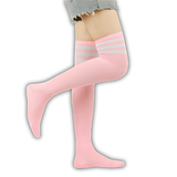 Pink Striped Thigh Highs