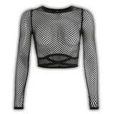 Black See-through Fishnet Mesh Top