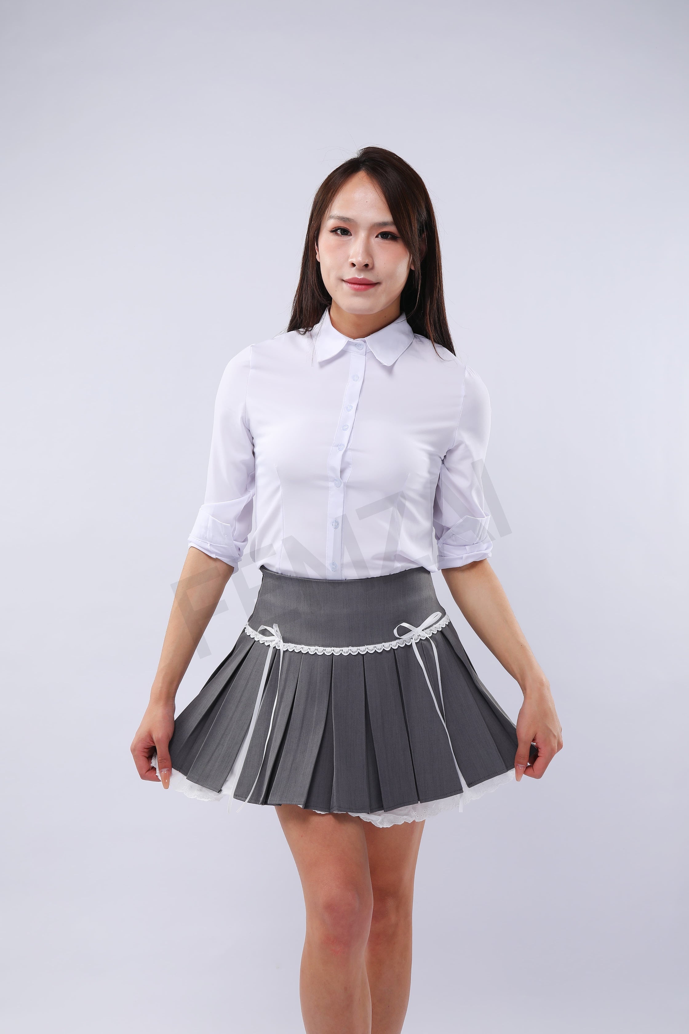 Waist-Slimming Lace Pleats Skirt