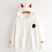 White devil horn hoodie, perfect femboy hoodie