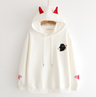 White devil horn hoodie, perfect femboy hoodie