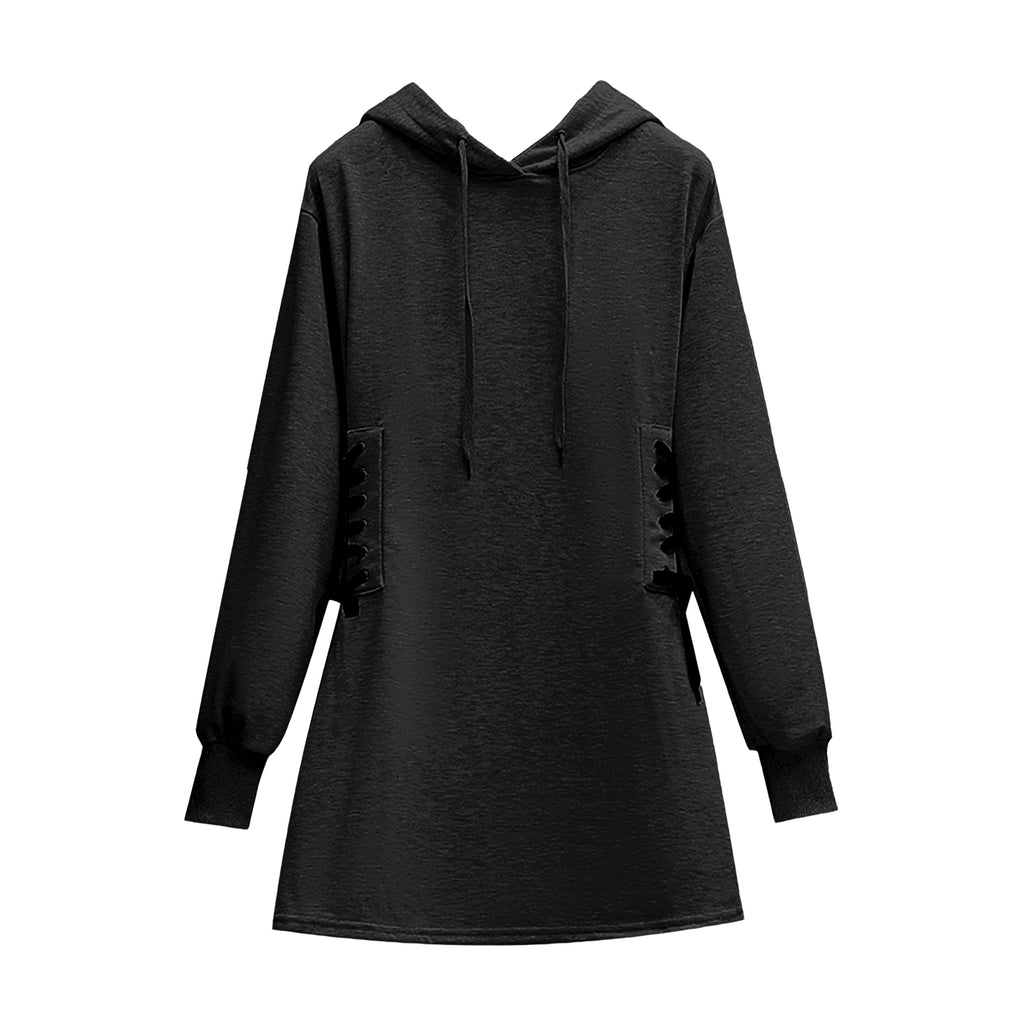 Solid Hoodie dress black, perfect femzai hoodie dress