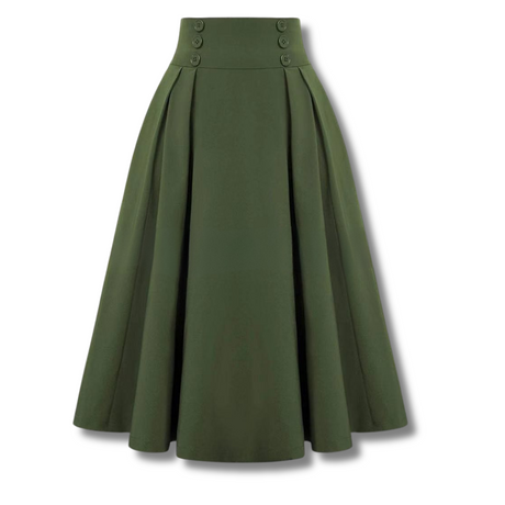 Pleated Vintage Midi Skirt