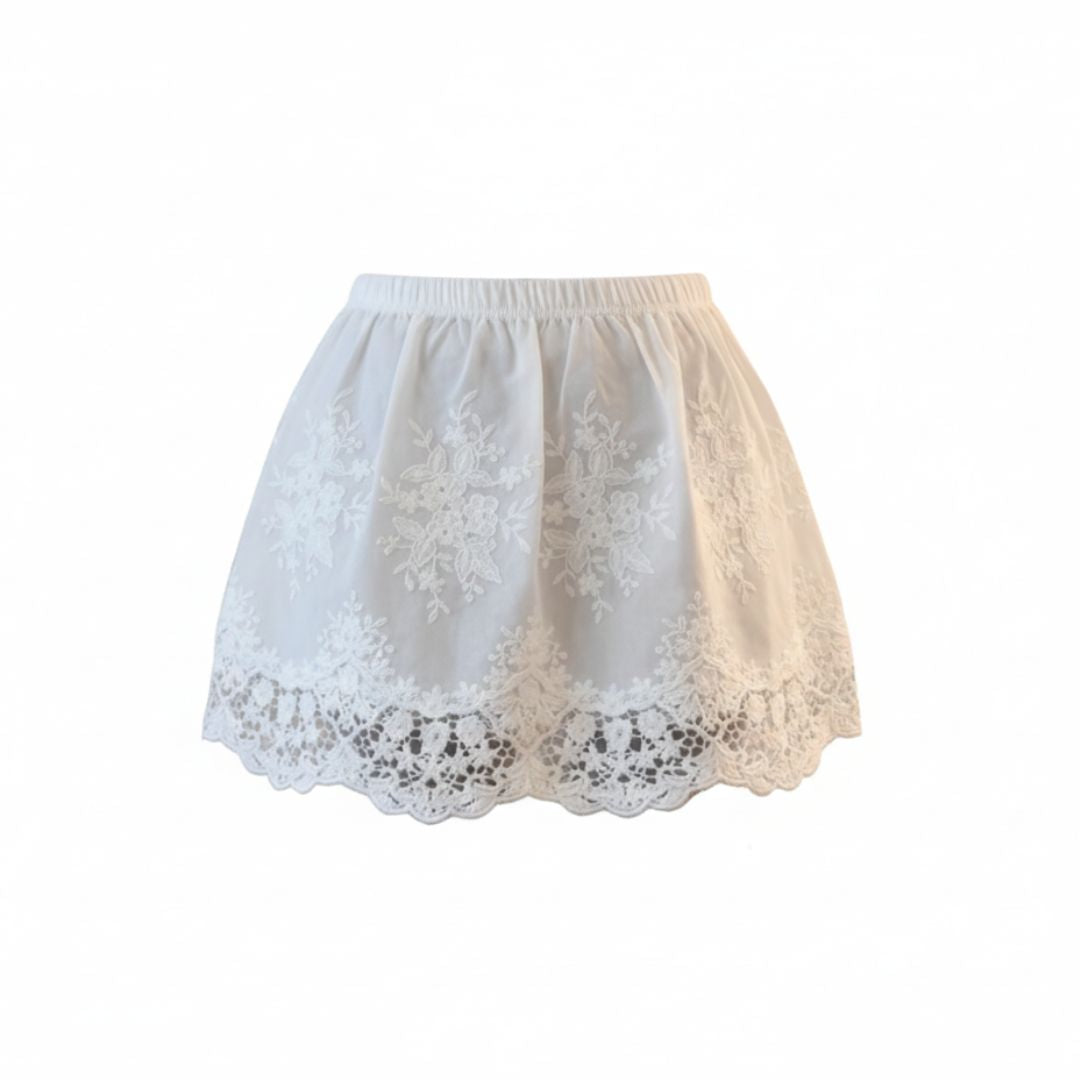 White Lace Mini Skirt