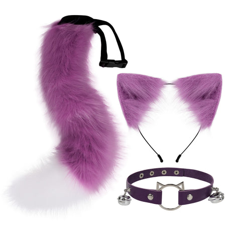 Cat Ear + Choker + Tail Belt Intimate Set