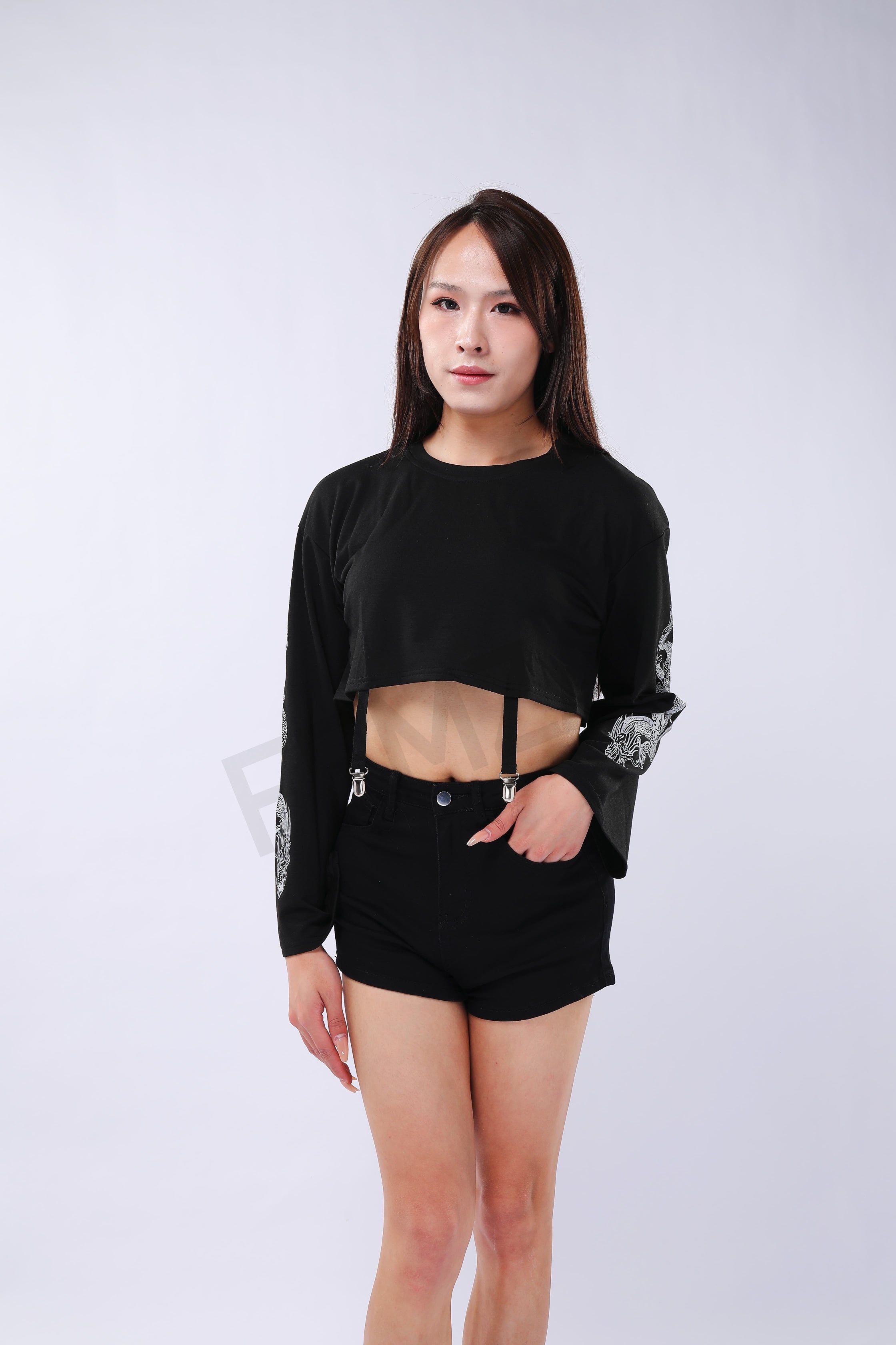 Dragon Print Crop-Top