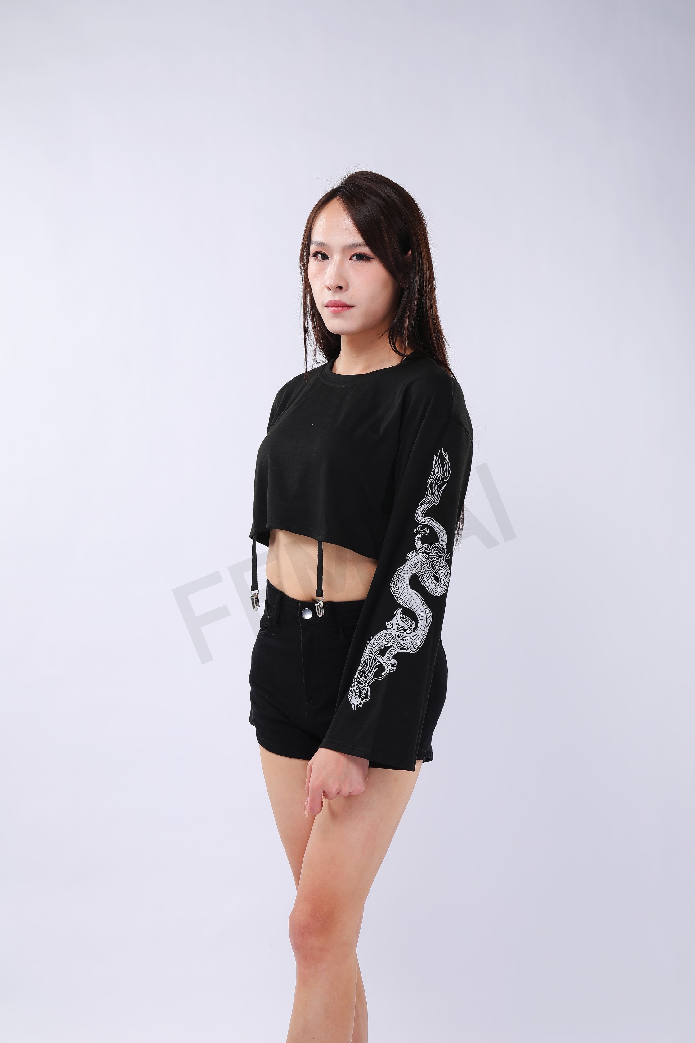 Dragon Print Crop-Top