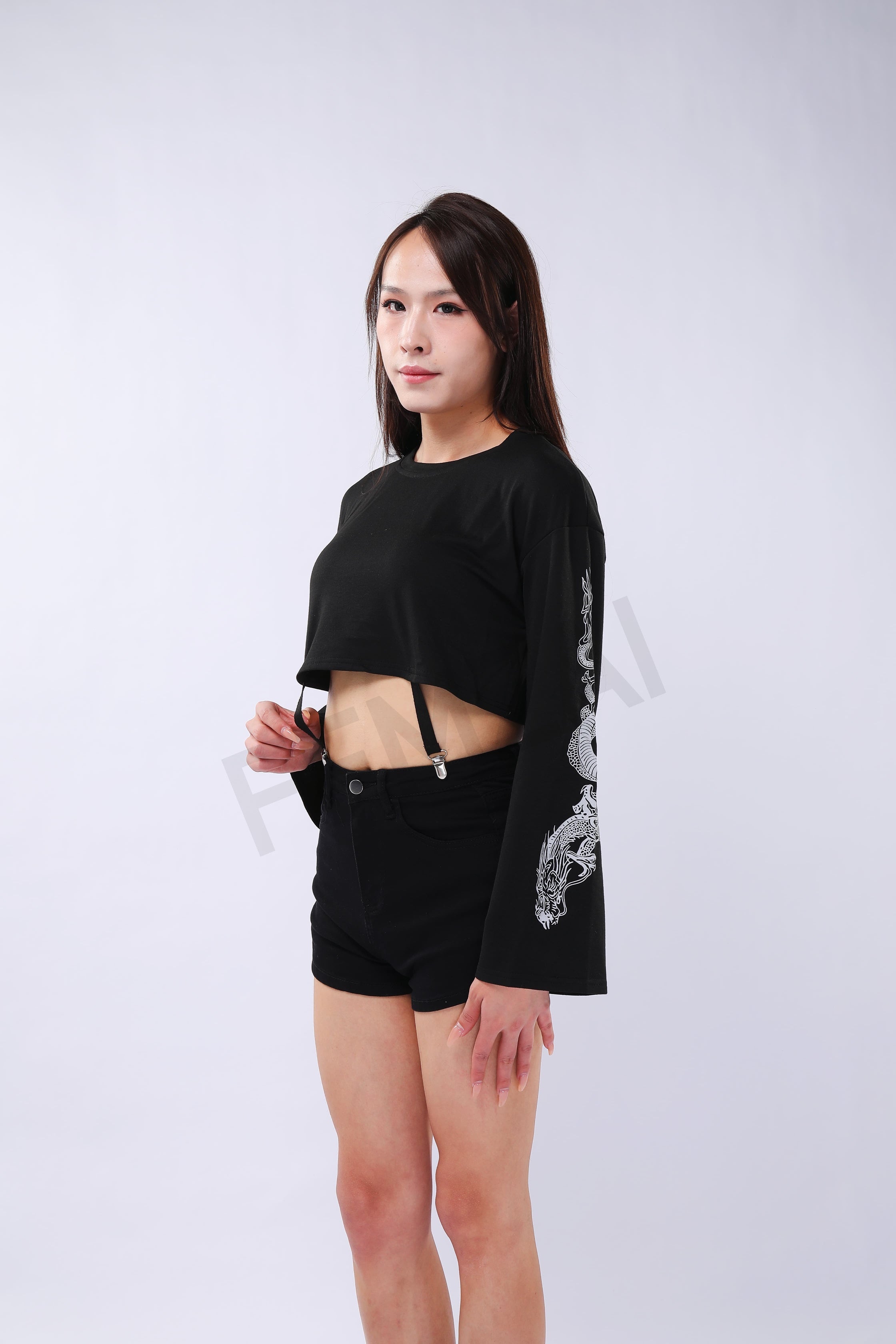 Dragon Print Crop-Top