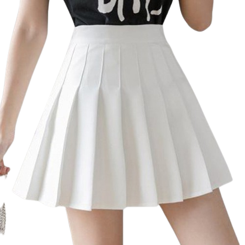 White Classic Mini Skirt, a crisp addition to femboy attire.