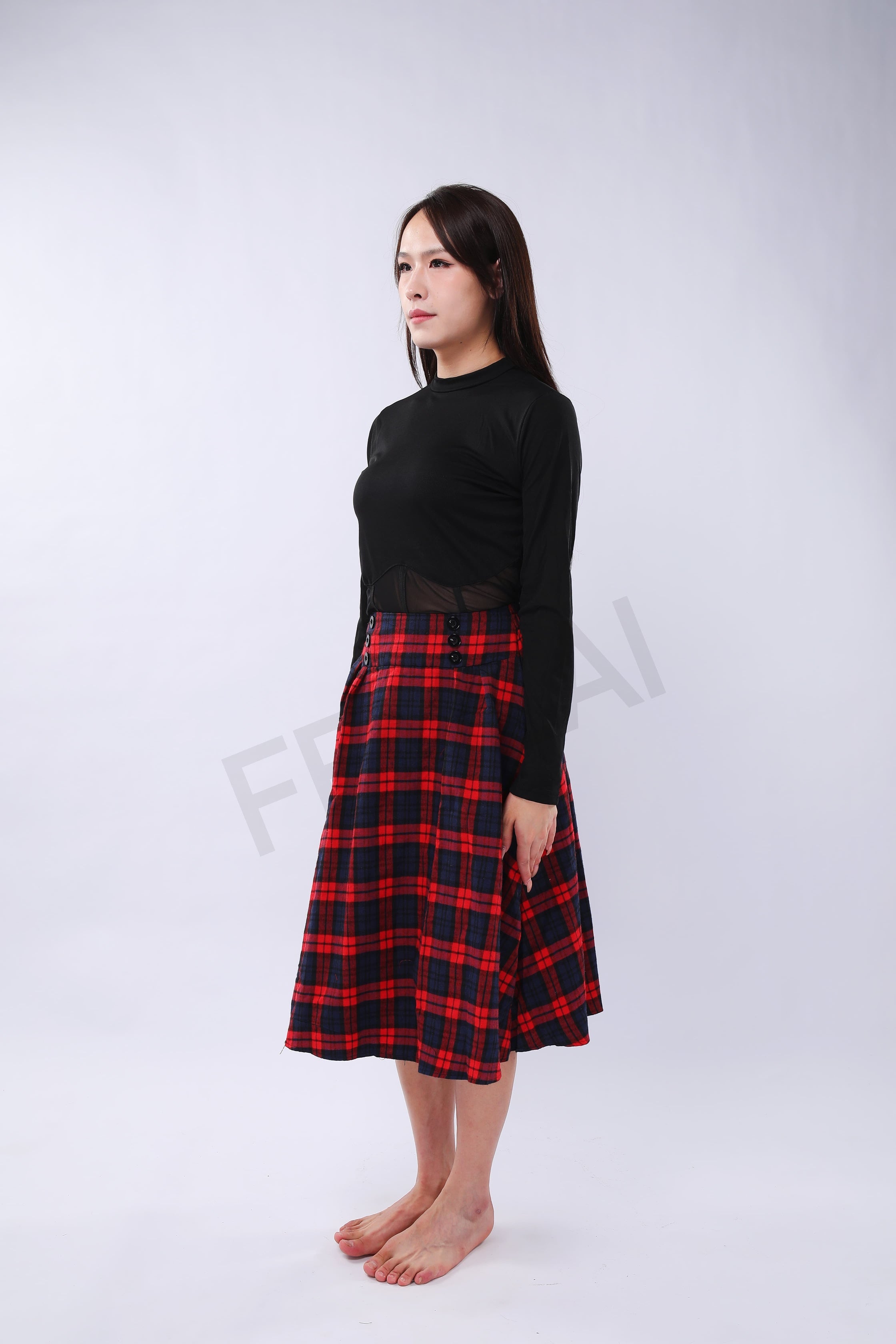 Pleated Vintage Midi Skirt