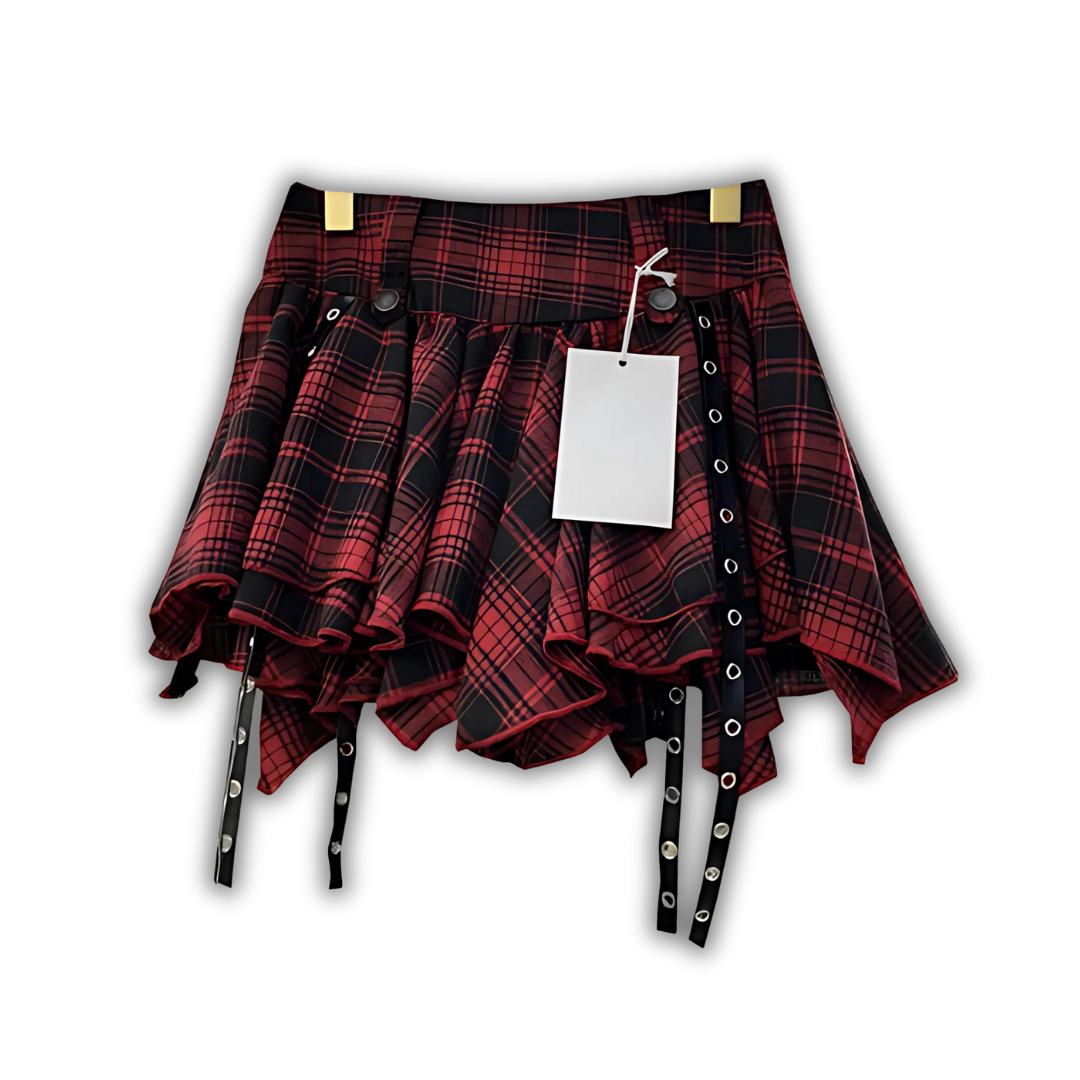 Gothic Plaid A-Line Skirt
