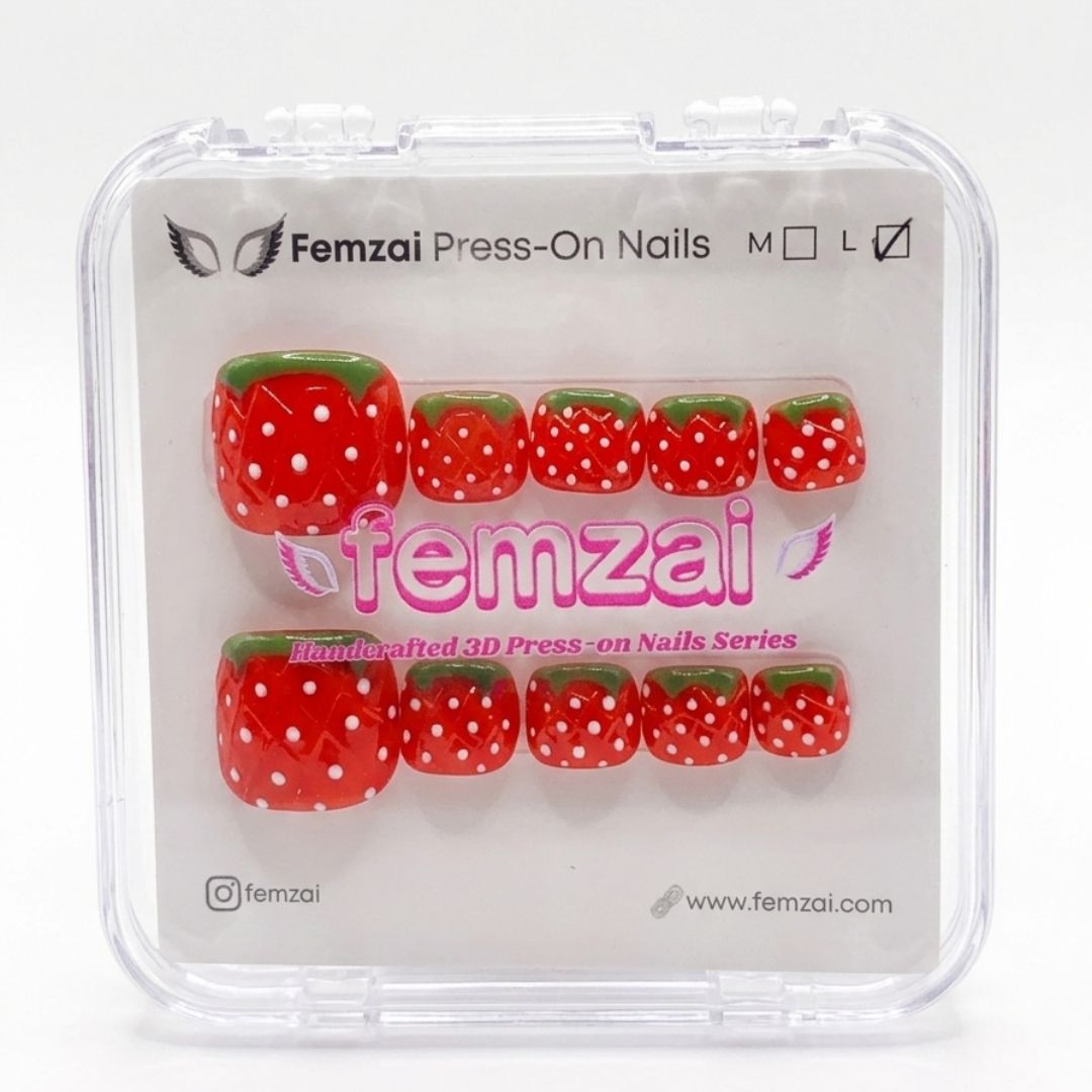 Sweet Strawberry Pop Toe Nails