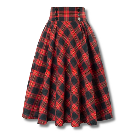 Pleated Vintage Midi Skirt