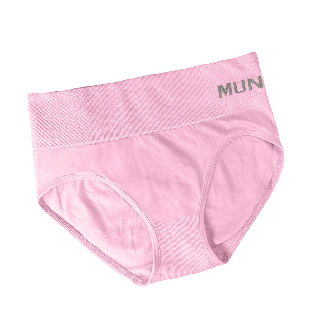Overhead side view of Femzai's pink Cotton Sports Panties, displaying the soft texture and full coverage design for everyday comfort.