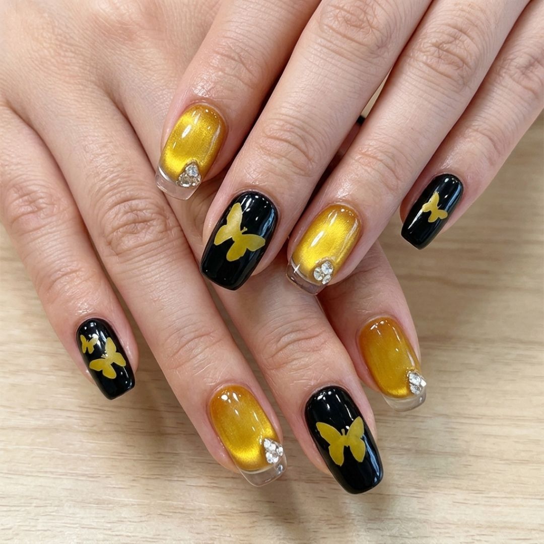 Golden Butterfly Noir