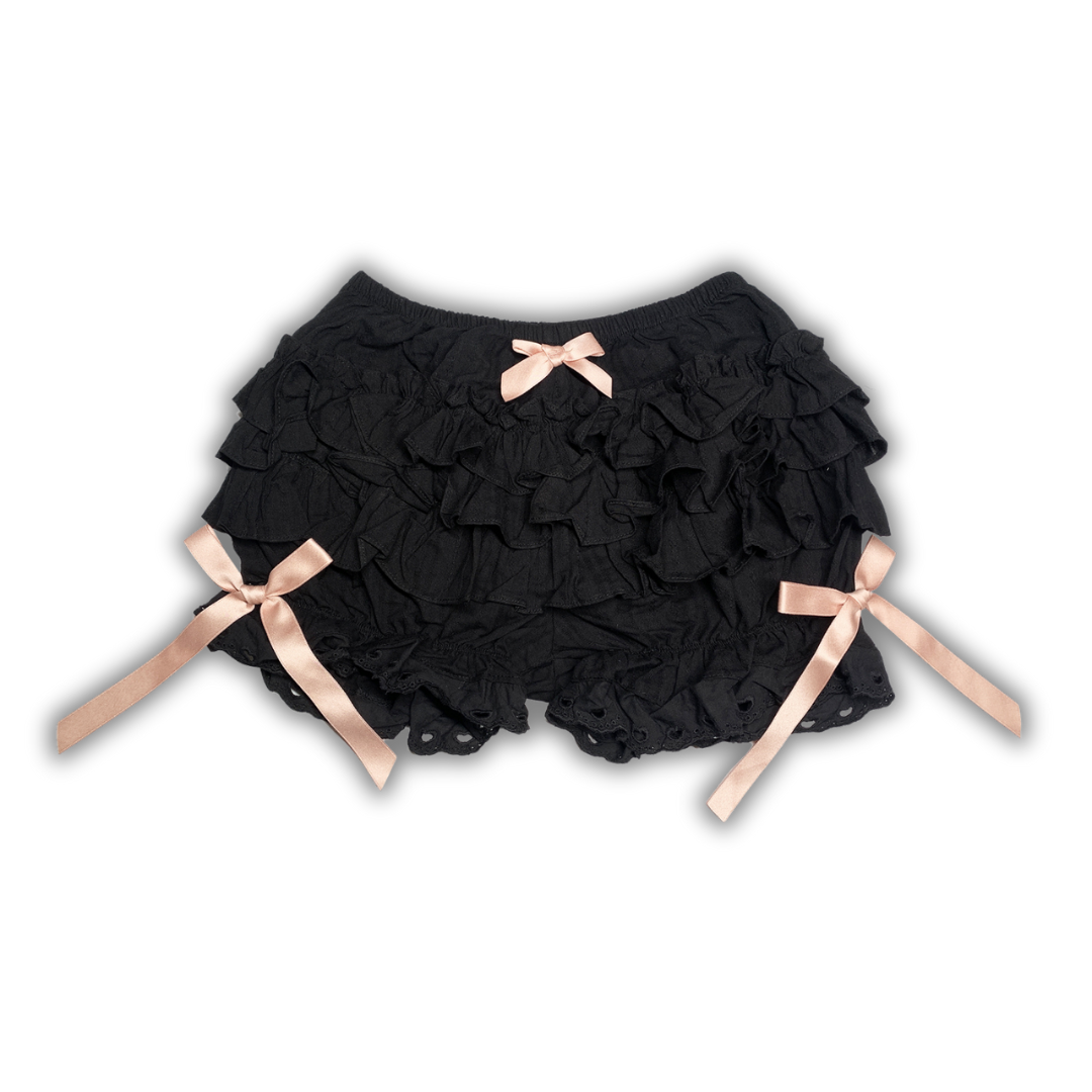 Black Ruffle Pink Bow Skirt