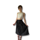 Long Pleated Skirt (Black)