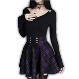 Femboy Plaid Black Gothic Skirt