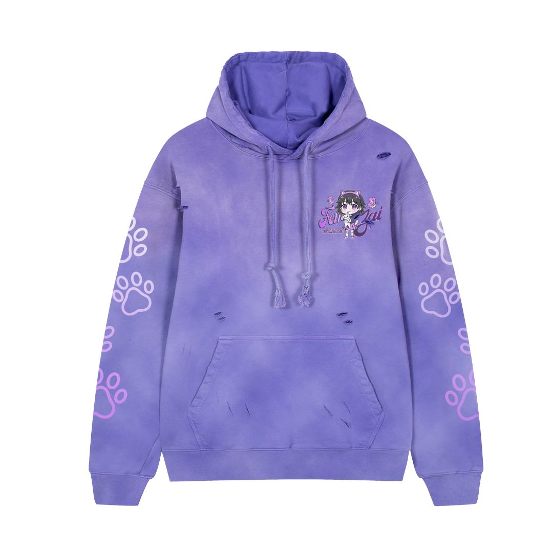 Femzai® Premium Cotton Galaxy Ripped Hoodie