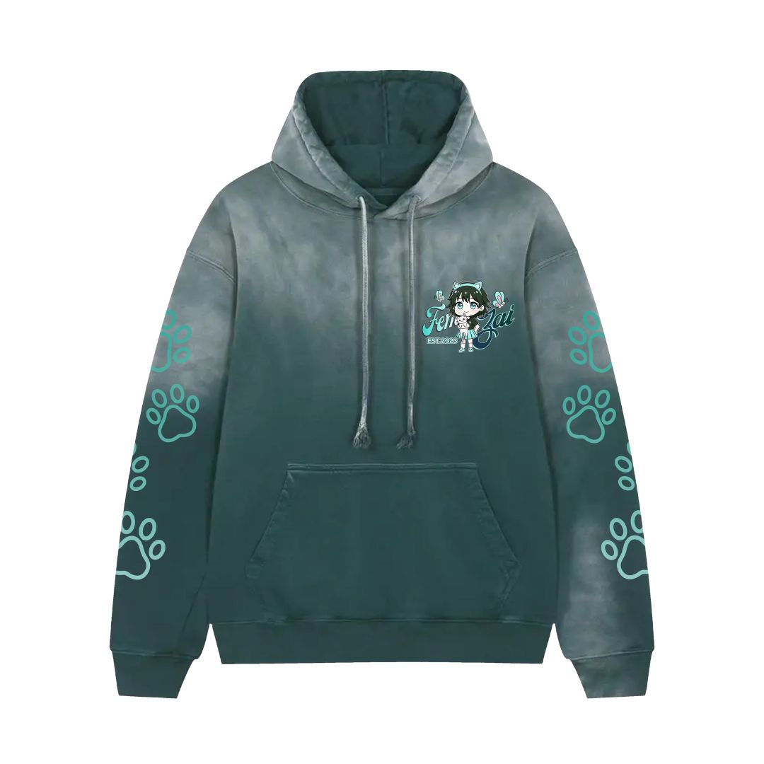 Femzai® Premium Cotton Vintage Mist Ombré Hoodie