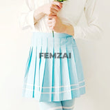 Pastel Striped Pleated Femzai Skirts