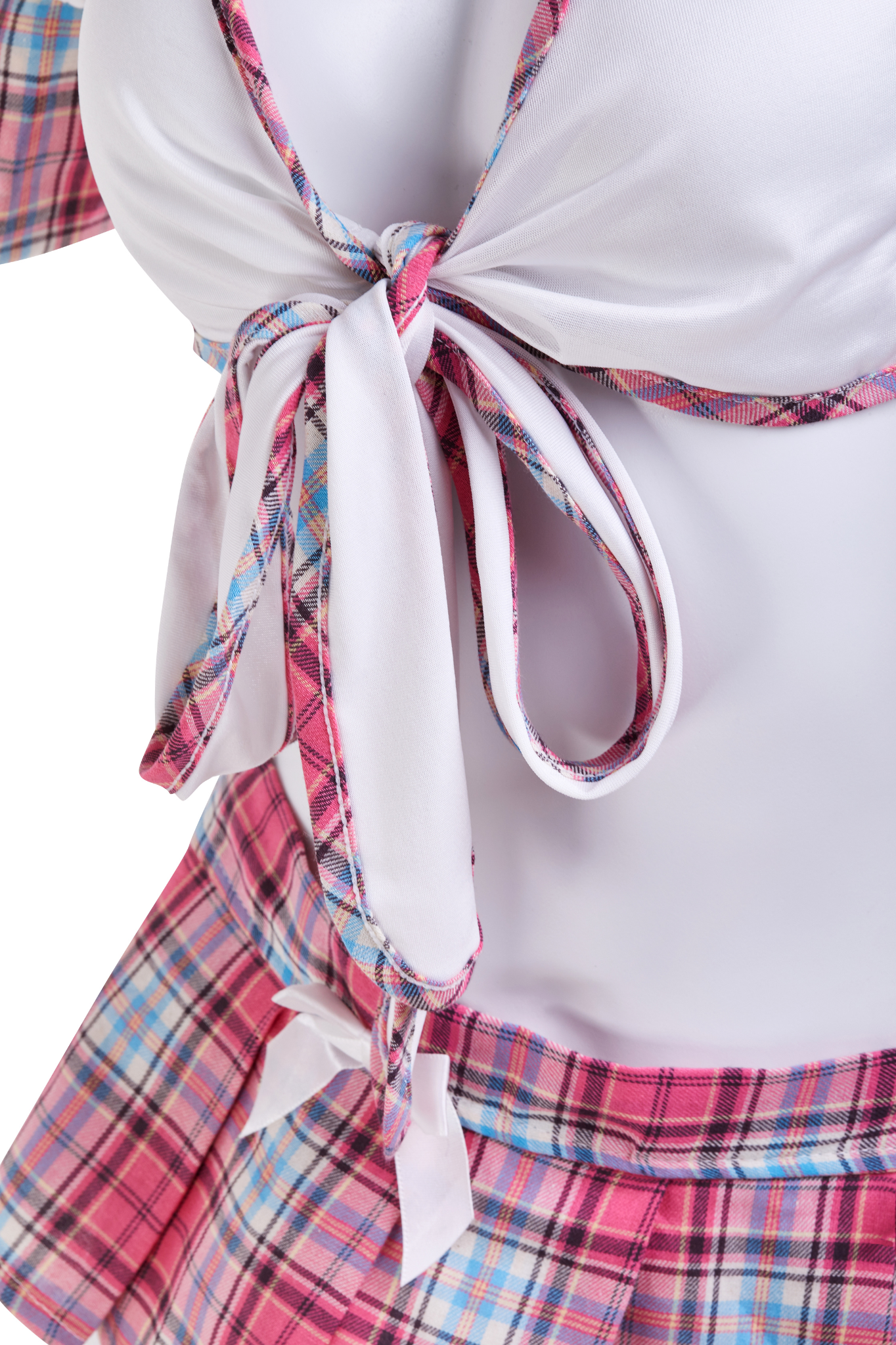 Pink Plaid Skirt Set