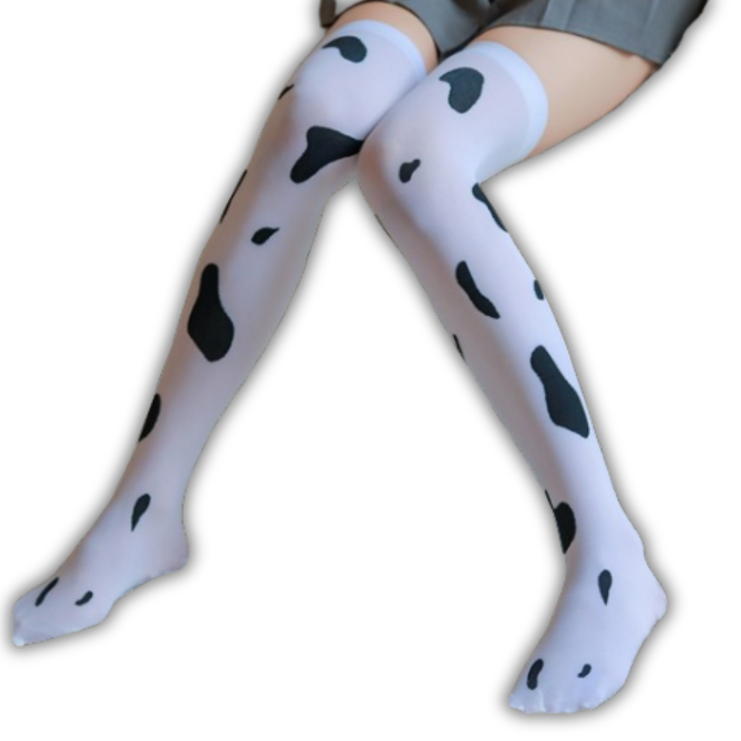 Cow Print Thigh Stockings