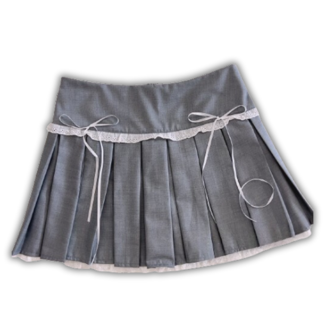 Waist-Slimming Lace Pleats Skirt