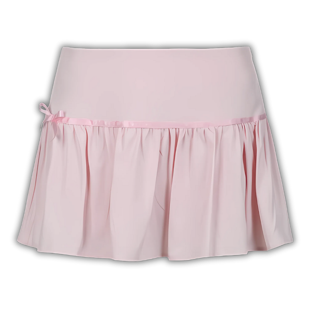 Simple Chic Pleated Bow Skirt