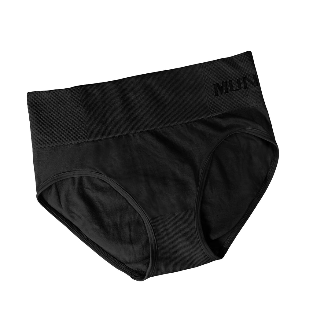 Photo of  Femzai's black Cotton Sports Panties, showcasing the fit and style, perfect for an active femboy lifestyle.