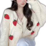 Knitted Strawberry Cardigan