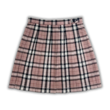 Pink Plaid Pleated Skirt