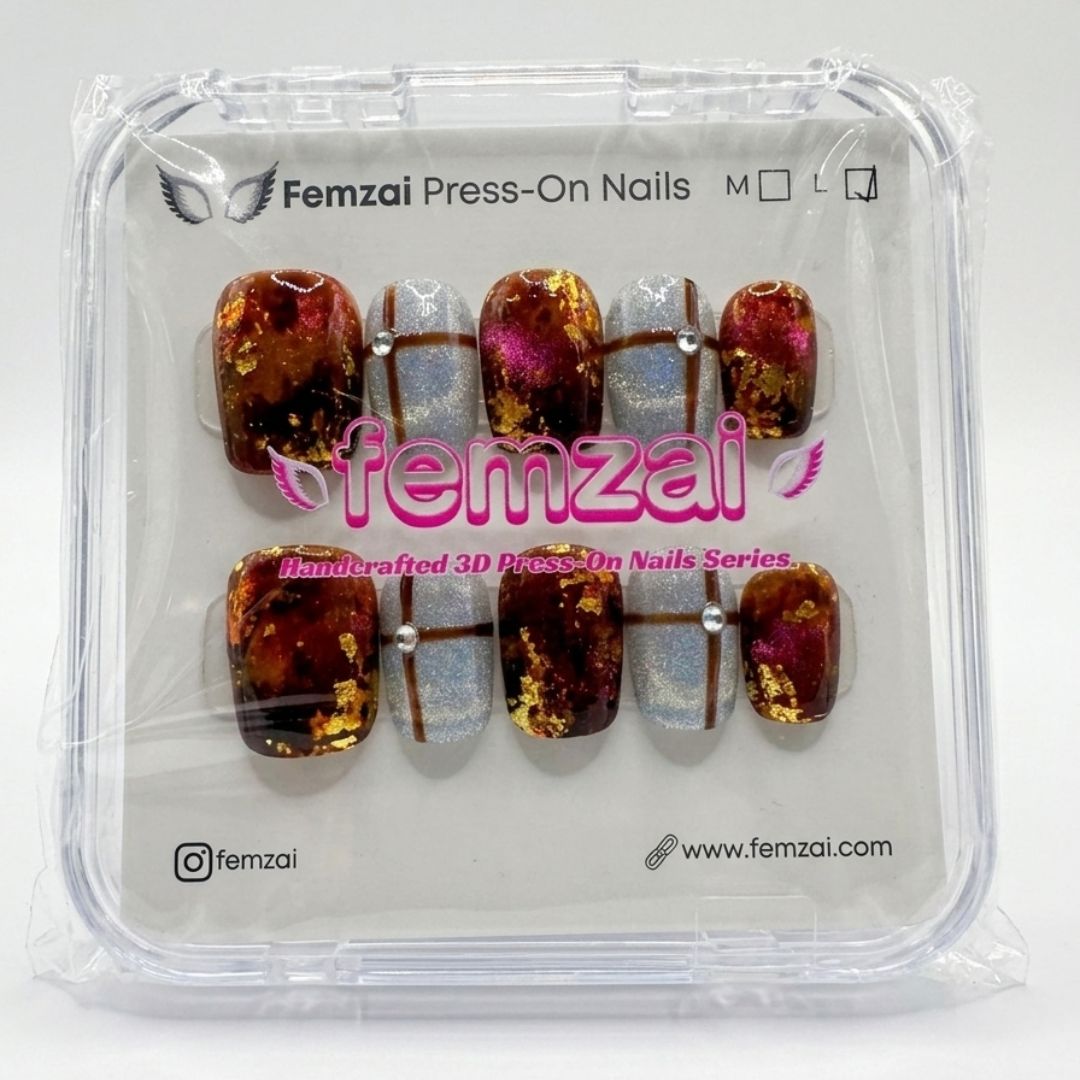 Ruby Cross Glitter Nails