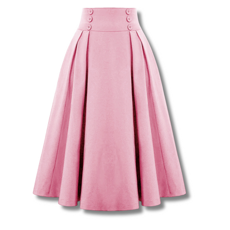 Pleated Vintage Midi Skirt