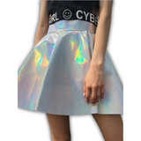 Holographic Skirt (White/Pink)